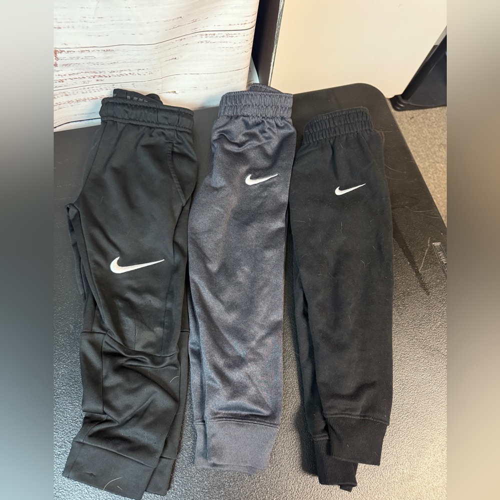 Toddler Boy- Set of 3- Nike Black & Charcoal Athletic Jogger Trio- Size 5